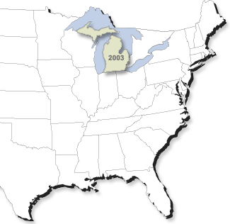 map illustrating Michigan climate migration