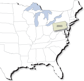 map illustrating Pennsylvania climate migration